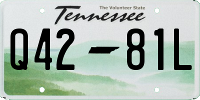 TN license plate Q4281L