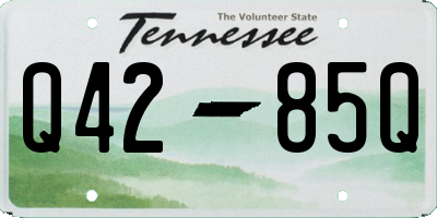 TN license plate Q4285Q