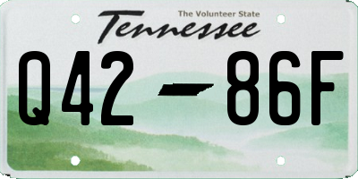 TN license plate Q4286F