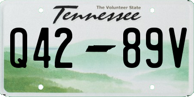 TN license plate Q4289V
