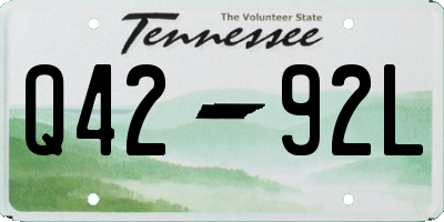TN license plate Q4292L