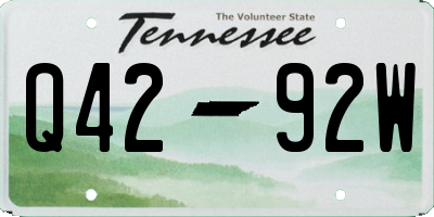 TN license plate Q4292W