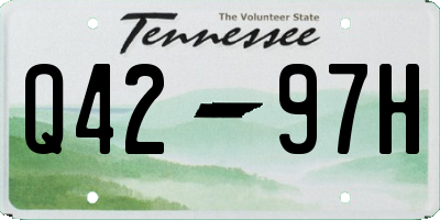 TN license plate Q4297H