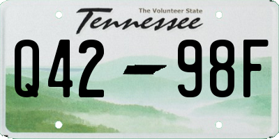 TN license plate Q4298F