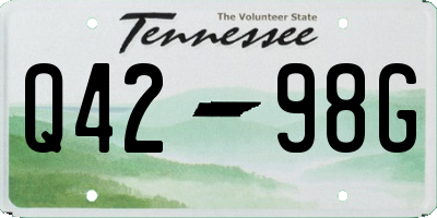 TN license plate Q4298G