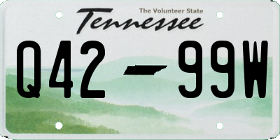TN license plate Q4299W