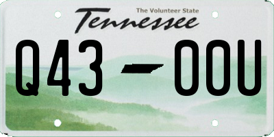 TN license plate Q4300U