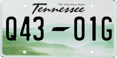 TN license plate Q4301G