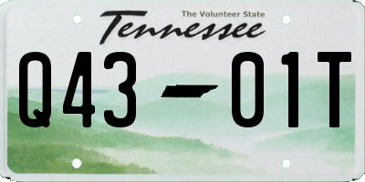 TN license plate Q4301T