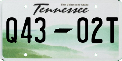 TN license plate Q4302T