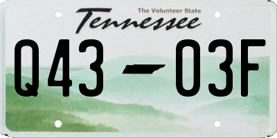 TN license plate Q4303F