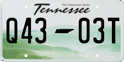 TN license plate Q4303T