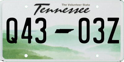 TN license plate Q4303Z