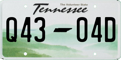 TN license plate Q4304D