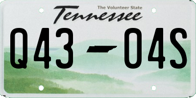 TN license plate Q4304S