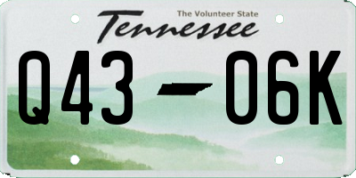 TN license plate Q4306K