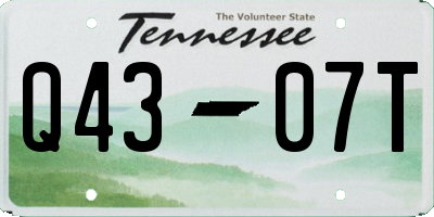 TN license plate Q4307T