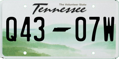 TN license plate Q4307W