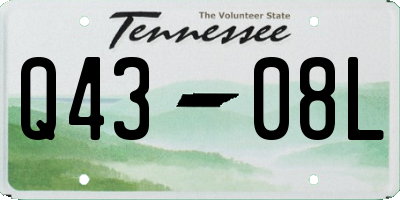 TN license plate Q4308L