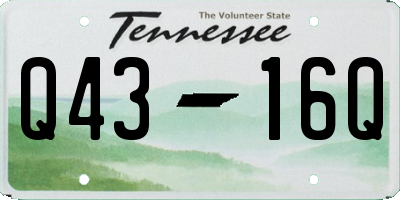 TN license plate Q4316Q