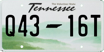 TN license plate Q4316T