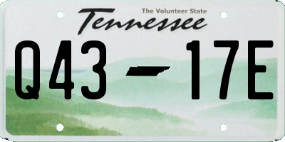 TN license plate Q4317E