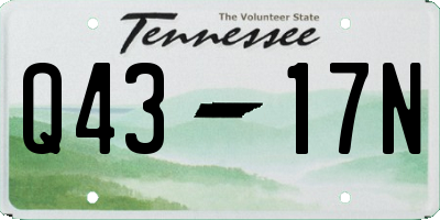 TN license plate Q4317N
