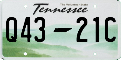 TN license plate Q4321C