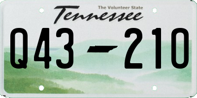 TN license plate Q4321O