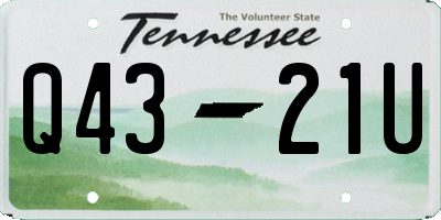 TN license plate Q4321U