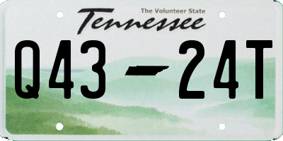TN license plate Q4324T