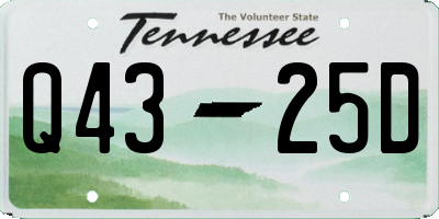 TN license plate Q4325D