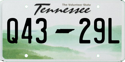 TN license plate Q4329L