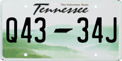 TN license plate Q4334J