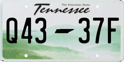 TN license plate Q4337F