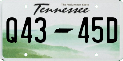 TN license plate Q4345D