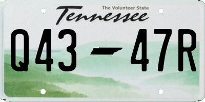 TN license plate Q4347R