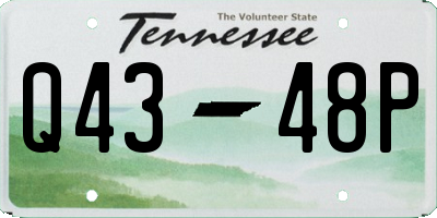 TN license plate Q4348P