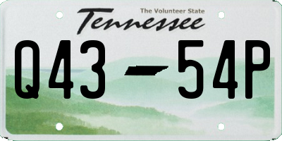 TN license plate Q4354P