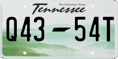 TN license plate Q4354T