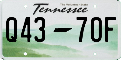 TN license plate Q4370F