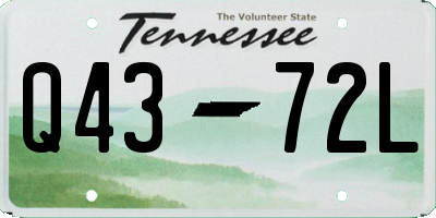 TN license plate Q4372L