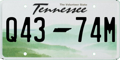 TN license plate Q4374M