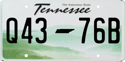 TN license plate Q4376B