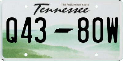 TN license plate Q4380W