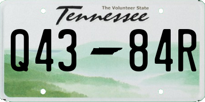 TN license plate Q4384R