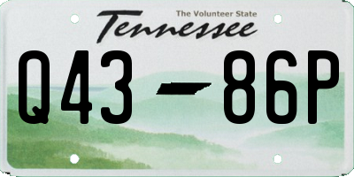 TN license plate Q4386P