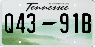 TN license plate Q4391B