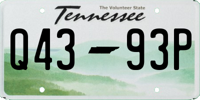 TN license plate Q4393P