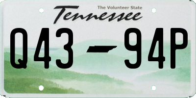 TN license plate Q4394P